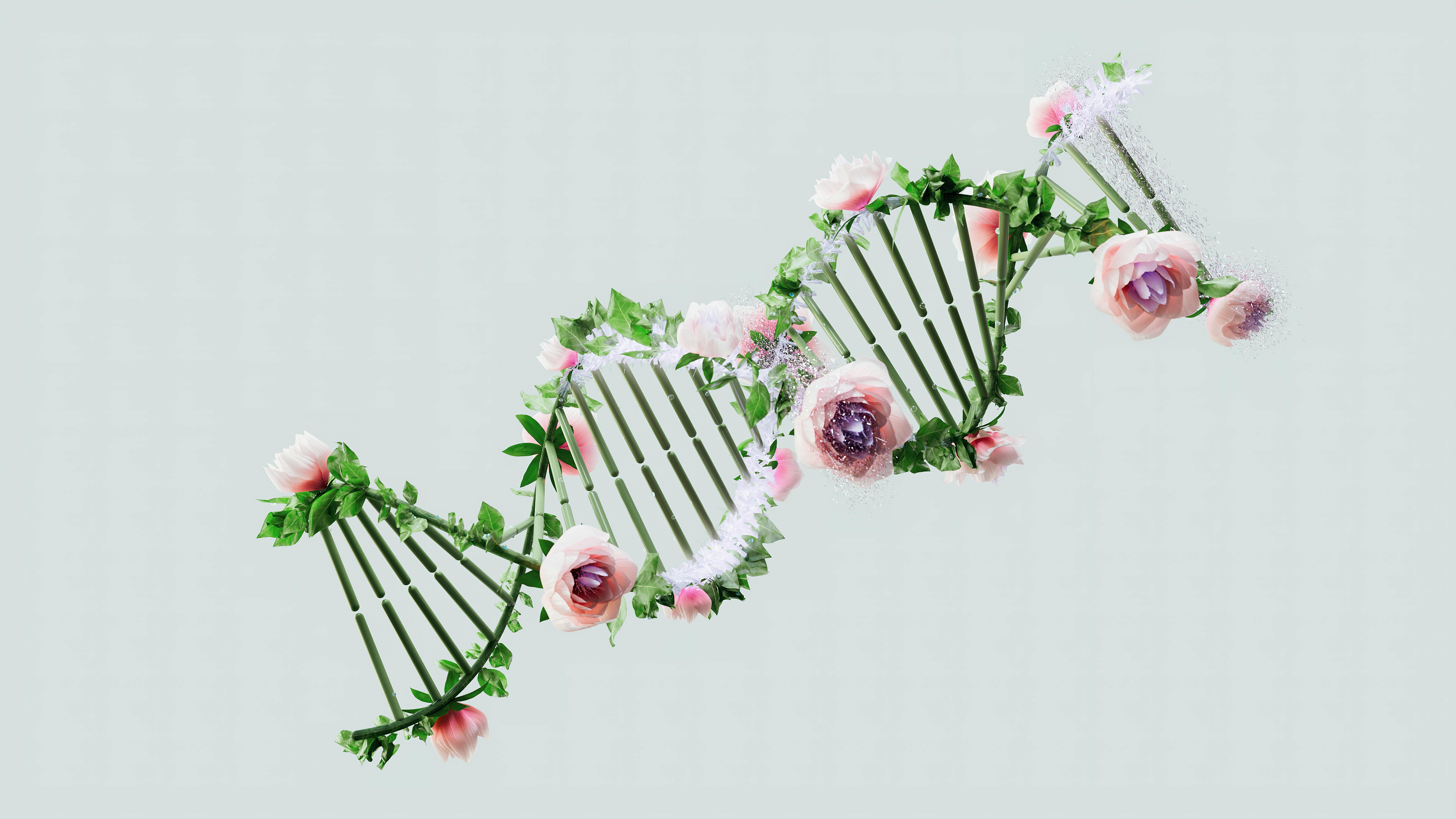 A helix made of data flowers