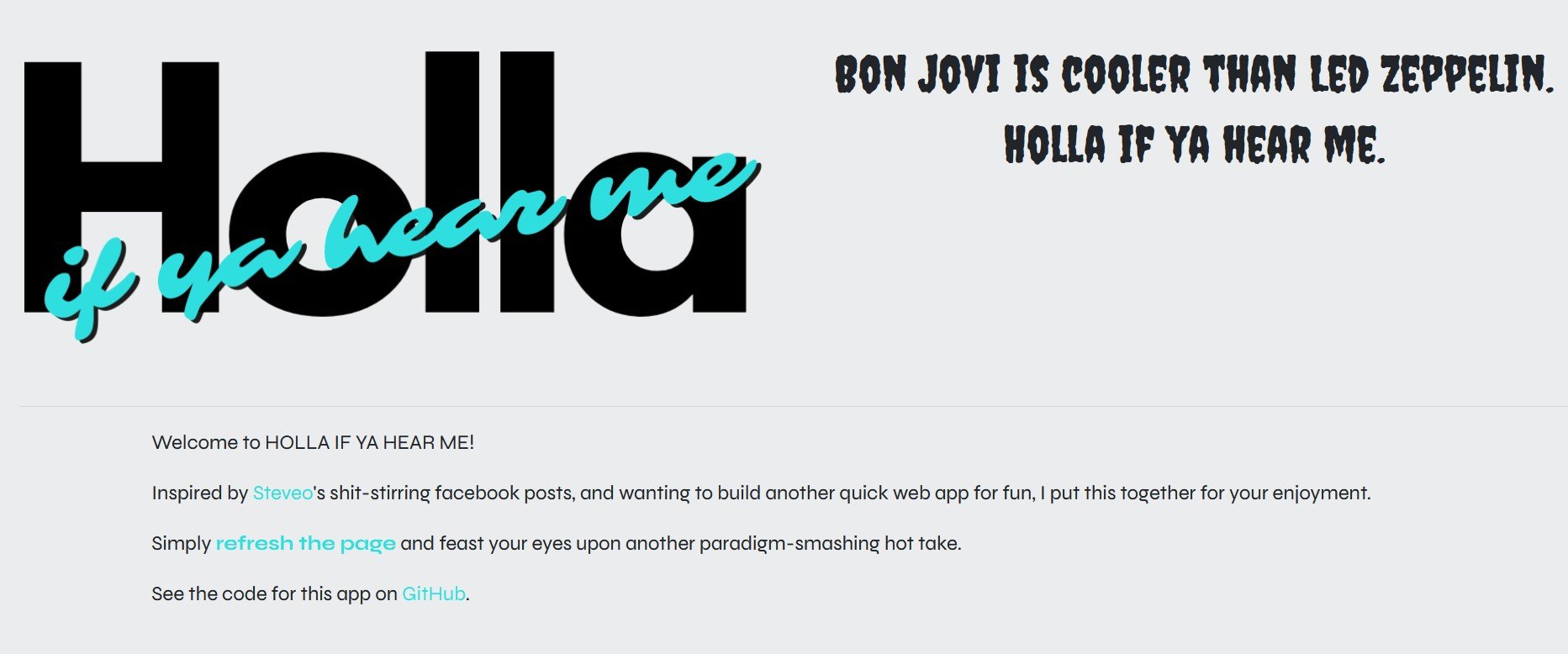 The logo for Holla if ya hear me