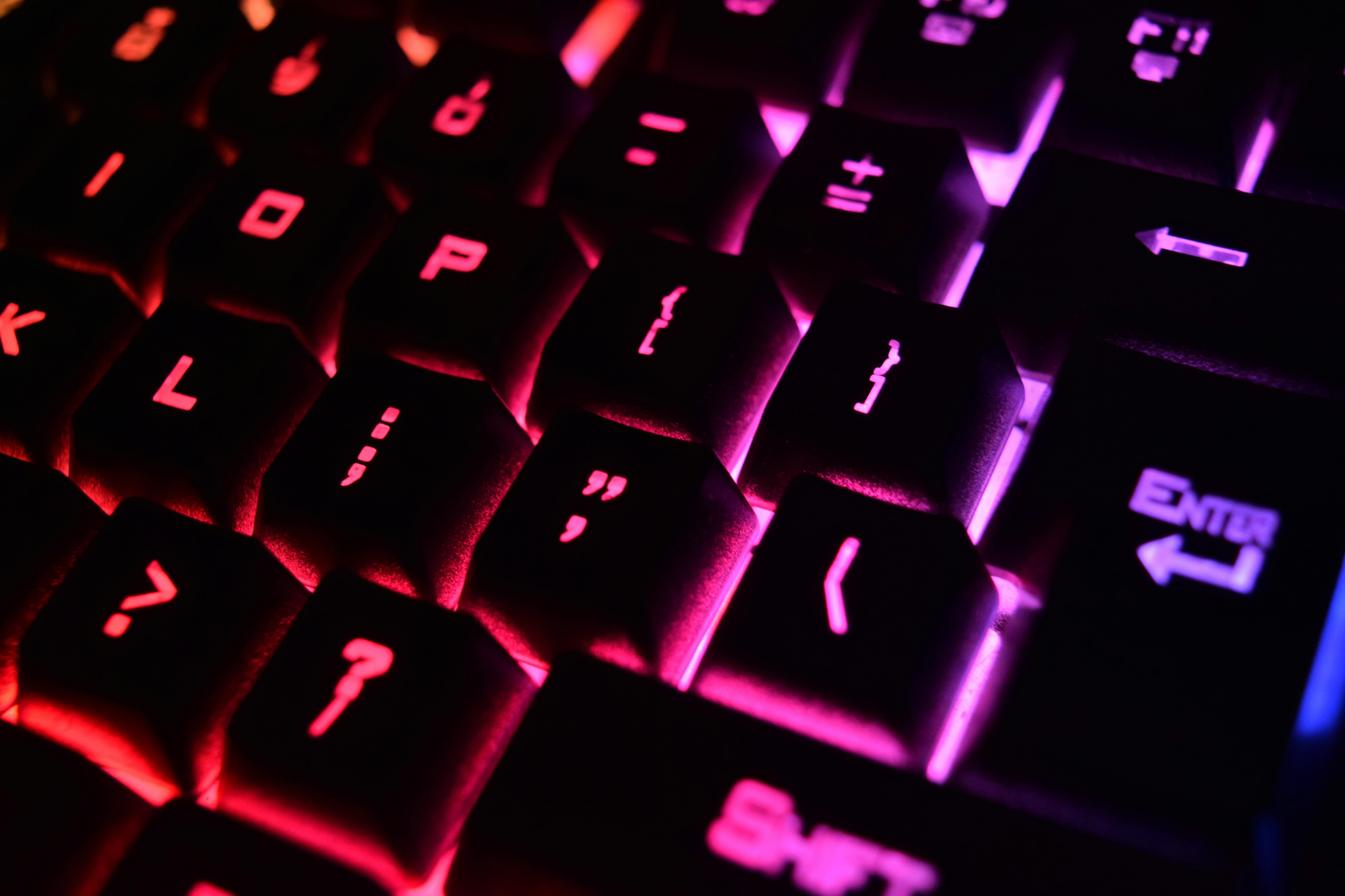 Key Techniques - a computer keyboard, backlit