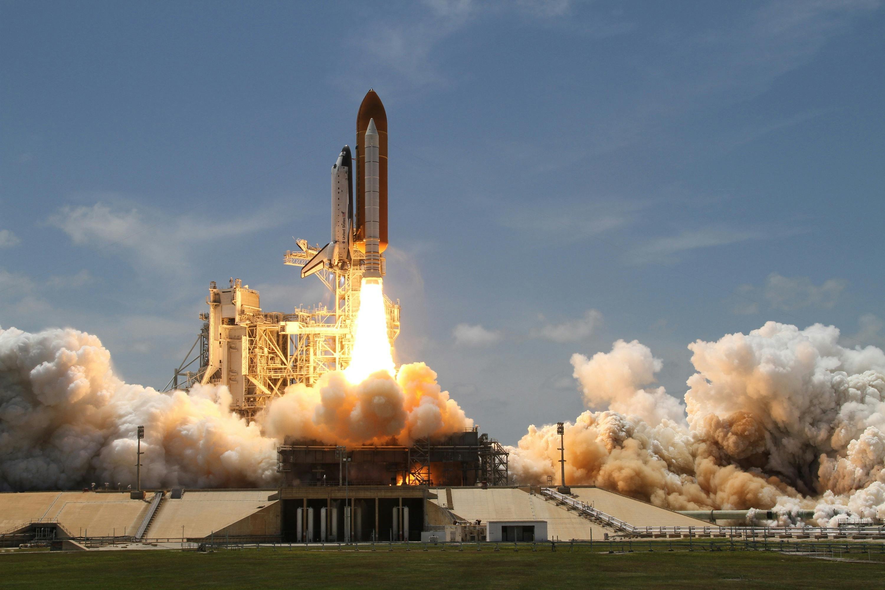 A rocket taking off